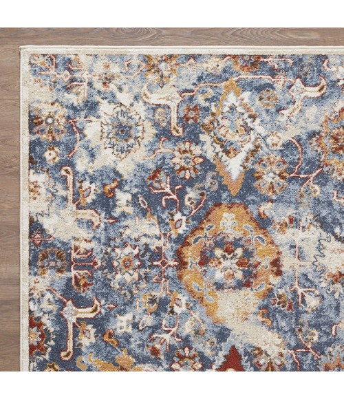 Loomaknoti Alsbrooke Amibell Blue/Cream EA002 7 ft. 10 in. X 9 ft. 10 in. Rectangle Rug