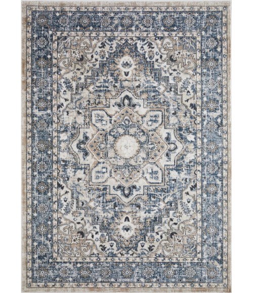 Loomaknoti Kehleigh Avalie Blue/Cream EK017 6 ft. 7 in. X 9 ft. 2 in. Rectangle Rug