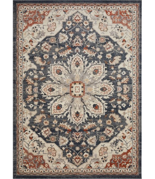 Loomaknoti Malanie Charler Blue/Beige EM002 9 ft. 10 in. X 12 ft. 10 in. Rectangle Rug
