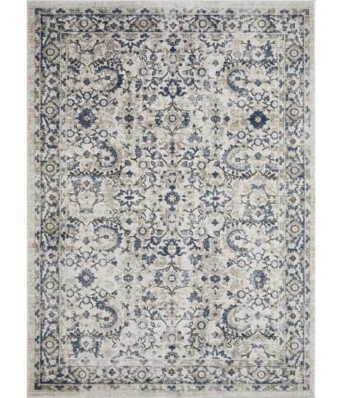 Loomaknoti Kehleigh Otindas Cream/Blue EK010 7 ft. 10 in. X 9 ft. 10 in. Rectangle Rug