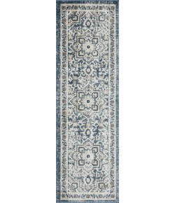 Loomaknoti Kehleigh Osdorn Blue/Cream EK009 2 ft. X 6 ft. 7 in. Rectangle Rug