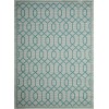 Loomaknoti Breyleigh Chendler Cream/Blue EB001 6 ft. 7 in. X 9 ft. 2 in. Rectangle Rug