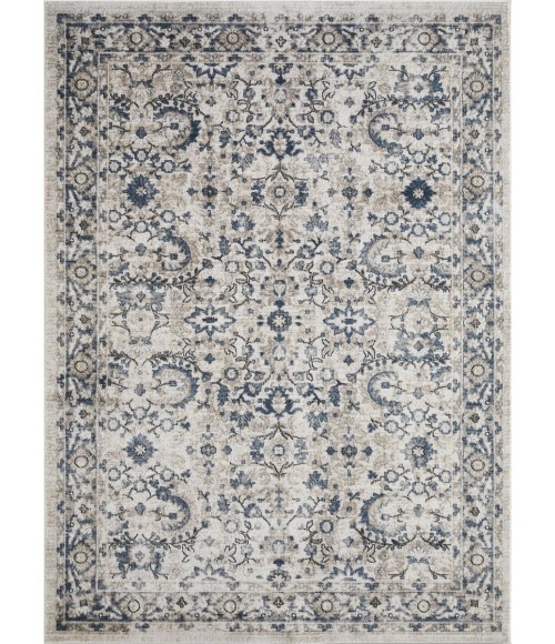 Loomaknoti Kehleigh Otindas Cream/Blue EK010 7 ft. 10 in. X 9 ft. 10 in. Rectangle Rug