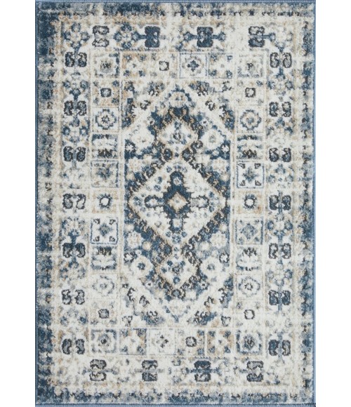 Loomaknoti Kehleigh Avelanz Blue/Cream EK014 2 ft. X 3 ft. Rectangle Rug
