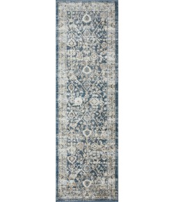 Loomaknoti Kehleigh Oviel Blue/Cream EK013 2 ft. X 6 ft. 7 in. Rectangle Rug