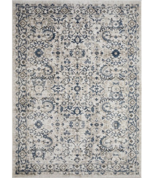 Loomaknoti Kehleigh Otindas Cream/Blue EK010 6 ft. 7 in. X 9 ft. 2 in. Rectangle Rug
