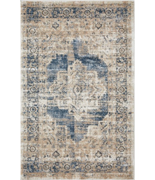 Loomaknoti Kehleigh Alarik Blue/Cream EK005 3 ft. 3 in. X 5 ft. 3 in. Rectangle Rug