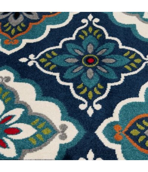 Loomaknoti Tecopa Turberry Blue/White ETR16BWH55 5 ft. 3” X 7 ft. 3” Rectangle Rug