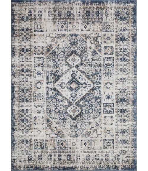Loomaknoti Kehleigh Avelanz Blue/Cream EK014 6 ft. 7 in. X 9 ft. 2 in. Rectangle Rug