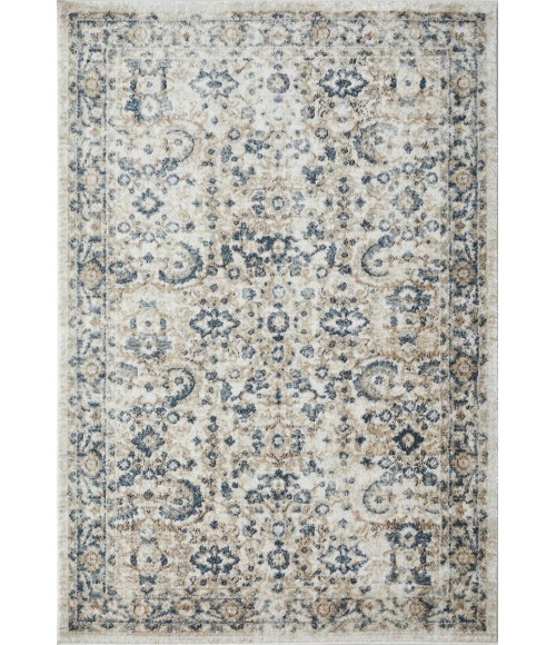 Loomaknoti Kehleigh Otindas Cream/Blue EK010 4 ft. X 6 ft. Rectangle Rug