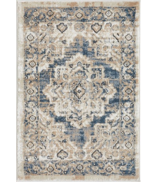 Loomaknoti Kehleigh Alarik Blue/Cream EK005 2 ft. X 3 ft. Rectangle Rug