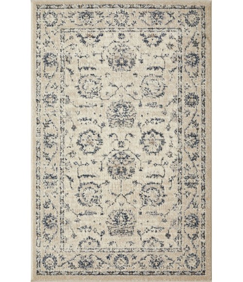 Loomaknoti Malanie Corlia Cream/Gray EM005 3 ft. 3 in. X 5 ft. 3 in. Rectangle Rug