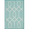 Loomaknoti Breyleigh Chendler Teal/Cream EB001 2 ft. X 3 ft. Rectangle Rug