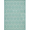 Loomaknoti Breyleigh Chendler Teal/Cream EB001 9 ft. 10 in. X 12 ft. 10 in. Rectangle Rug