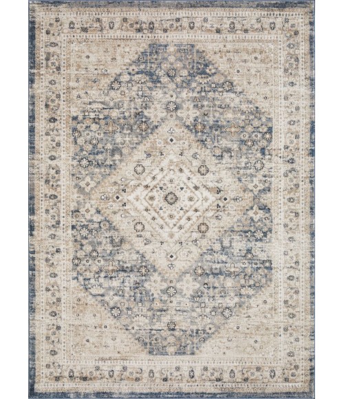 Loomaknoti Kehleigh Abagail Blue/Cream EK002 6 ft. 7 in. X 9 ft. 2 in. Rectangle Rug