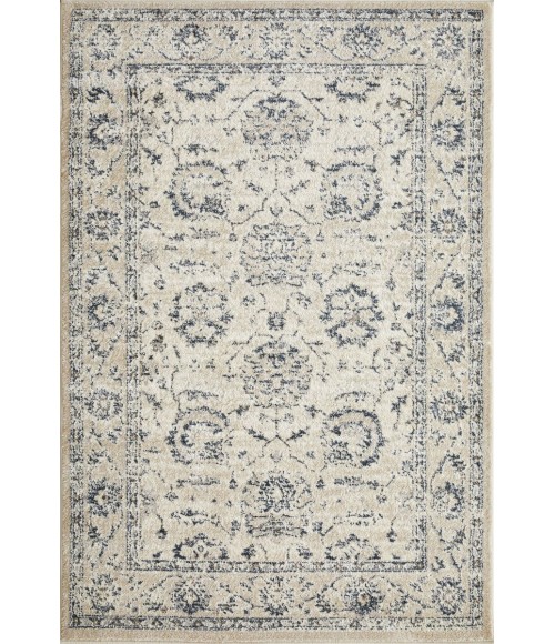 Loomaknoti Malanie Corlia Cream/Gray EM005 4 ft. X 6 ft. Rectangle Rug