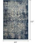 Loomaknoti Aysal Athna Cream/Blue EAY003 3 ft. 3 in. X 5 ft. 3 in. Rectangle Rug