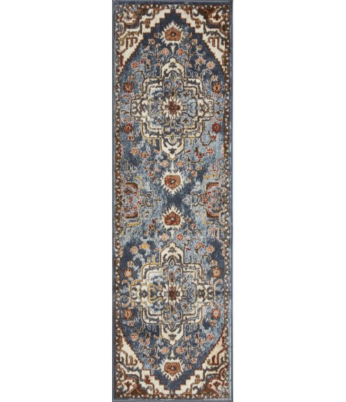 Loomaknoti Alsbrooke Zailorn Blue/Cream EA006 2 ft. X 6 ft. 7 in. Rectangle Rug