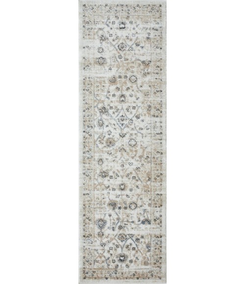 Loomaknoti Kehleigh Oviel Cream/Blue EK013 2 ft. X 6 ft. 7 in. Rectangle Rug