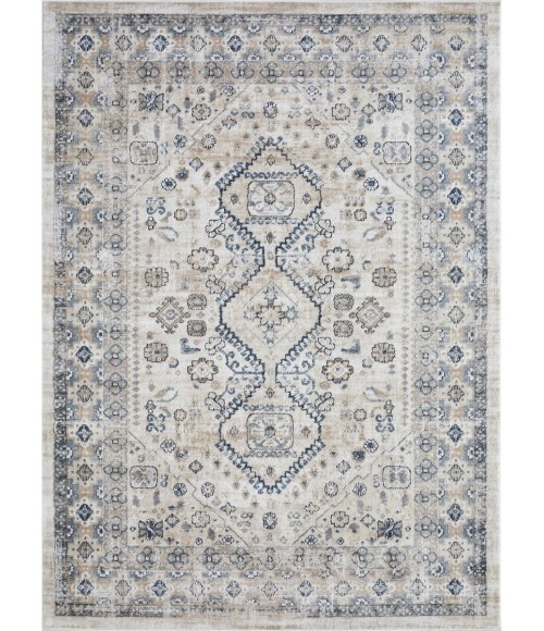 Loomaknoti Kehleigh Awester Cream/Blue EK018 9 ft. 10 in. X 12 ft. 10 in. Rectangle Rug