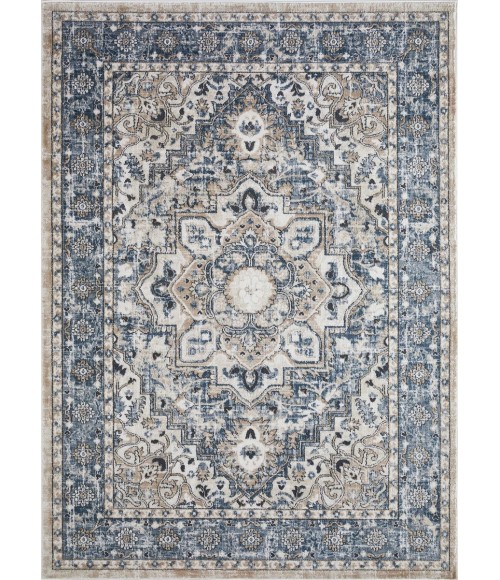 Loomaknoti Kehleigh Avalie Blue/Cream EK017 9 ft. 10 in. X 12 ft. 10 in. Rectangle Rug
