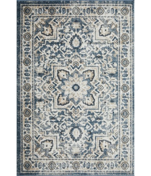 Loomaknoti Kehleigh Osdorn Blue/Cream Rug EK009 4 ft. X 6 ft. Rectangle - Rugs Town Loomaknoti Kehleigh Osdorn Blue/Cream EK009 4 ft. X 6 ft. Rectangle Rug