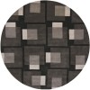 Chandra BENSE GARZA BEN-3009 7 ft. 9 in. Round Rug - Black, Grey, Ivory