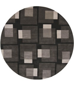 Chandra BENSE GARZA BEN-3009 7 ft. 9 in. Round Rug - Black, Grey, Ivory