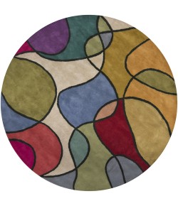 Chandra BENSE GARZA BEN-3011 7 ft. 9 in. Round Rug - Multi