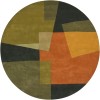 Chandra BENSE GARZA BEN-3014 7 ft. 9 in. Round Rug - Green, Orange