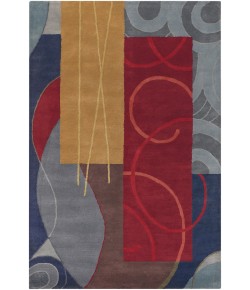 Chandra BENSE GARZA BEN-3015 7 ft. 9 in. X 10 ft. 6 in. Rect. Rug - Blue, Red, Gold, Grey, Brown