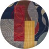 Chandra BENSE GARZA BEN-3015 7 ft. 9 in. Round Rug - Blue, Red, Gold, Grey, Brown