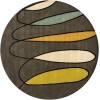 Chandra BENSE GARZA BEN-3020 7 ft. 9 in. Round Rug - Grey, Cream, Green, Orange, Blue, Black