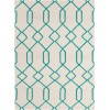 Chandra LIMA LIM-25713 3 ft. X 5 ft. Rect. Rug - White, Teal