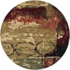 Chandra NIRVANA NIR-6601 7 ft. 9 in. Round Rug - Burgundy, Grey, Green, Tan, Black