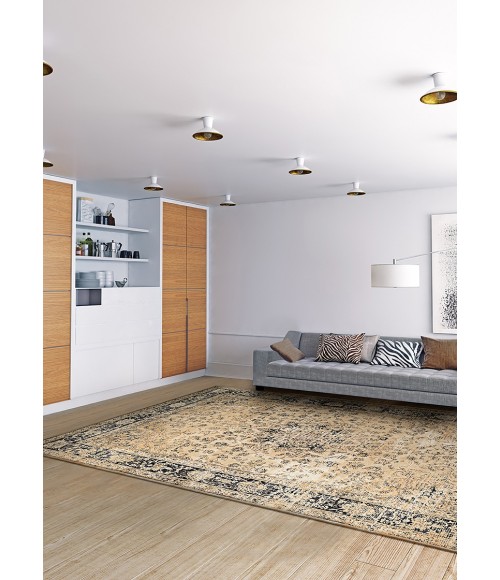 Couristan Zahara Persian Vase Extra Large Oatmeal/Black Area Rug