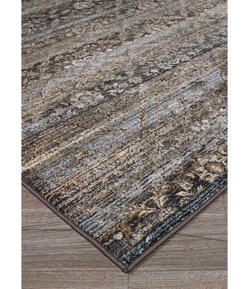 Couristan Zahara All Over Diamond 3' x 5' Black/Light Blue/Oatmeal Area Rug