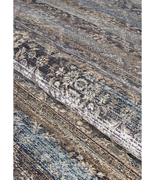 Couristan Zahara All Over Diamond 3' x 5' Black/Light Blue/Oatmeal Area Rug