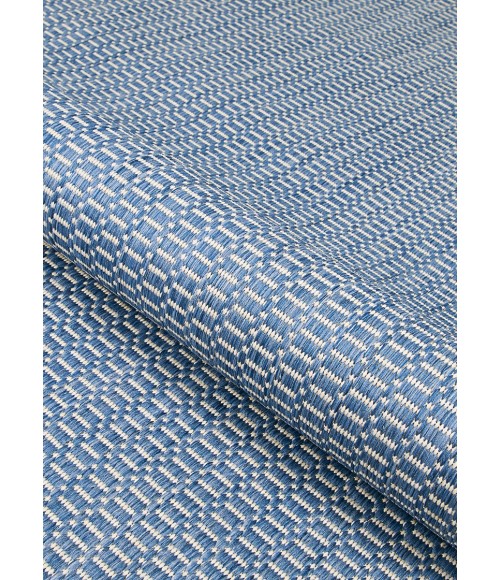 Couristan Recife Saddlestitch 8' Runner Champagne/Blue Area Rug