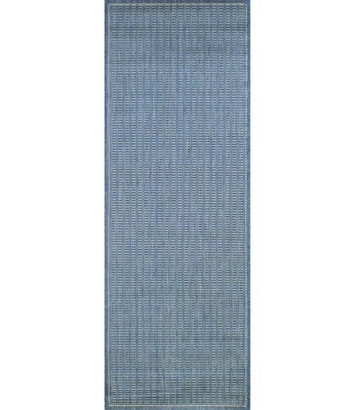 Couristan Recife Saddlestitch 8' Runner Champagne/Blue Area Rug