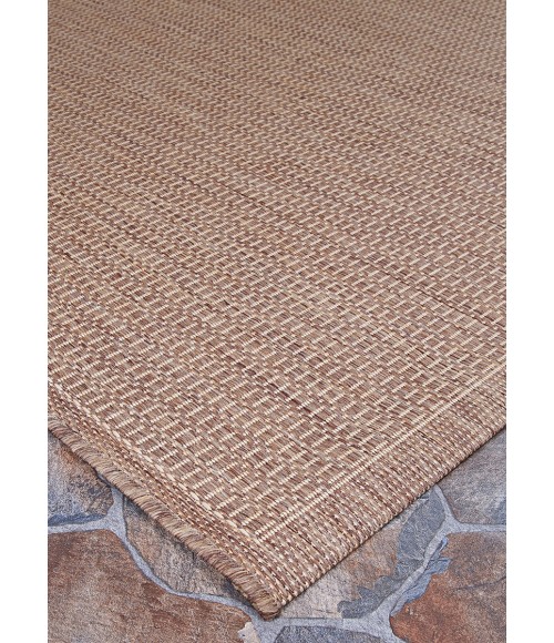 Couristan Recife Saddlestitch 4' x 6' Cocoa/Natural Area Rug