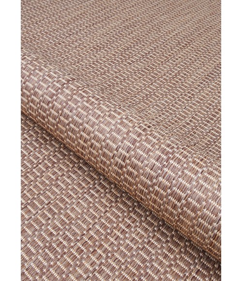 Couristan Recife Saddlestitch 9' Round Cocoa/Natural Area Rug