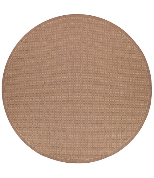 Couristan Recife Saddlestitch 9' Round Cocoa/Natural Area Rug