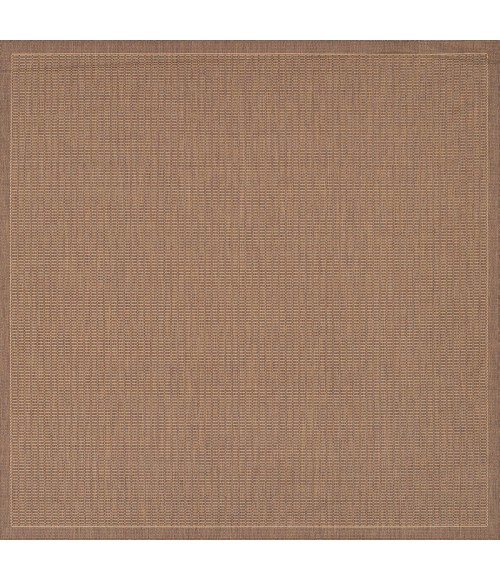 Couristan Recife Saddlestitch 9' Round Cocoa/Natural Area Rug