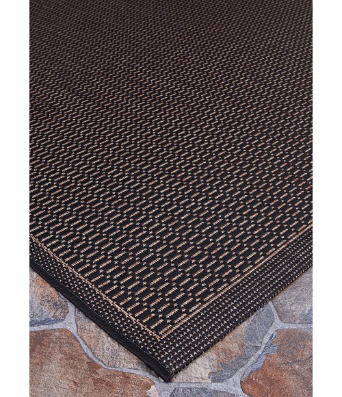 Couristan Recife Saddlestitch 6' x 9' Black/Cocoa Area Rug