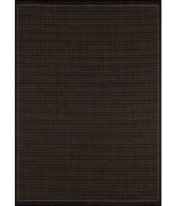 Couristan Recife Saddlestitch Black/Cocoa Area Rug 7 ft. 6 in. X 7 ft. 6 in. Square