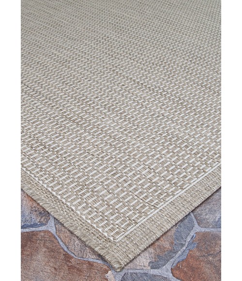 Couristan Recife Saddlestitch 8' Runner Champagne/Taupe Area Rug