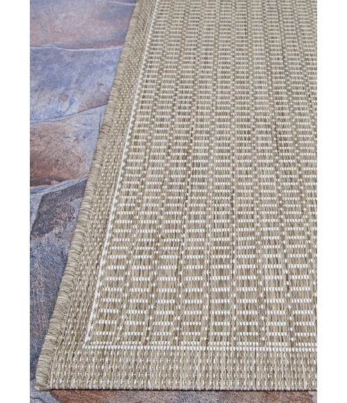 Couristan Recife Saddlestitch 8' Runner Champagne/Taupe Area Rug