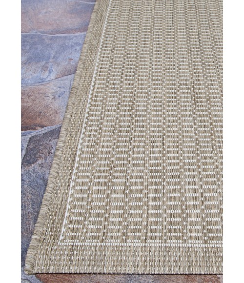 Couristan Recife Saddlestitch 5' x 8' Champagne/Taupe Area Rug