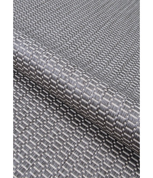 Couristan Recife Saddlestitch Square Grey/White Area Rug